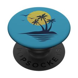 Spiaggia Palme & Uccelli Vista Tramonto Vacanze Estive Vacanze PopSockets PopGrip Intercambiabile