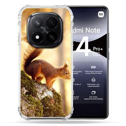 Cokitec Förstärkt fodral för Xiaomi Redmi Note 14 Pro Plus 5G djur ekorre trä
