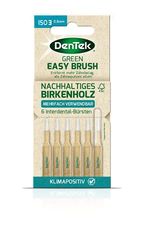 Dentek Green Brush Spazzole interdentali – ISO/misura 3 – per spazi interdentali normali – Manico in legno di betulla certificato FSC – con tappo di protezione in canna da zucchero, 20 g