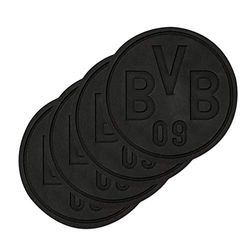 Borussia Dortmund, Silicone coaster (4 pieces), black-yellow,