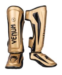 Venum, Elite Standup Scheenbeschermers voor heren, L, goud/zwart