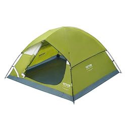 VEVOR Tente de Camping, 214x214x122 cm, pour 3 Personnes, Étanche, Légère, Installation Facile, avec Porte et Fenêtre pour Sorties Familiales en Plein Air, Randonnée, Chasse, Voyages d'Alpinisme, Vert
