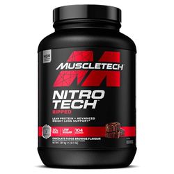 MuscleTech NitroTech Ripped Lean Protein Powder, Weightloss Support, Whey Isolate Protein Powder With Lean Biome, Protien Shake For Men & Women, Zero Sugar, 61 Servings, 1.8kg, Chocolate Fudge Brownie