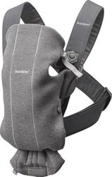 BabyBjörn Mochila porta-bebé mini, camisola 3D, cinzento escuro