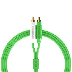 DJ Techtools Chroma Cables Audio MK2 RCA - RCA Groen, hoogwaardige stereokabel (Easy Wrap HQ rubber, vergulde connectoren, 2,0 m lang, adapterkabel, geïntegreerde klittenband kabelbinder), Groen