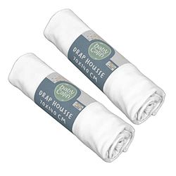 Babycalin - Conjunto de 2 lençóis de baixo, 70 cm x 140 cm, branco