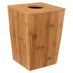 5five - Poubelle de Salle de Bain 6 litres en Bambou avec Couvercle - Poubelle en Bois Design pour WC