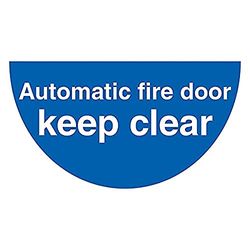 V Safety Automatic Fire Door - 620 x 350 mm - Half Moon Self Adhesive Floor Sticker Safety Sign