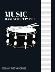 MUSIC Manuscript Paper | 100 Blank Sheet Music Pages | 12 Staves Per Page | Standard 8.5" x 11" Paper