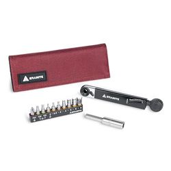 Granite Rocknroll TQ Torque Ratchet Kit de Herramientas para Bicicletas, Kit de multiherramientas para Bicicletas con 10 Puntas de Herramientas y Barra de extensión (Rojo)
