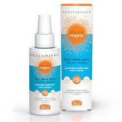 Helan, Vogliadisole Respect - Crema Solare 50+ Spray, Alta Protezione Solare 50+ contro Eritemi e Scottature, Crema Corpo Profumata Idratante Water Resistant con Vitamina E contro Raggi UVA/UVB 150 ml