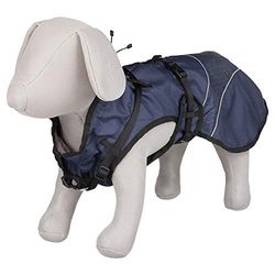 TRIXIE Cappotto Vestiti Del Cane Animali Domestici - Giacca Cappotto Gilet Cane Grande Piccola Media Impermeabile Cani Accessori Cappotto Imbracatura Duo Taglia XS 25 cm Blu