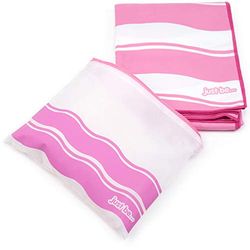 just be... Serviette de Plage en Microfibre - Motif Vague Rose - XXL 200 x 90cm