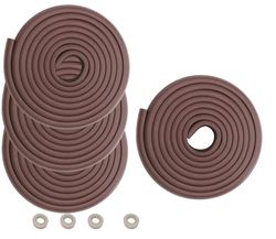HIMRY 20 Metros Protector Borde Espuma Forma de L para Mesa Borde, anticolisión Tira para Bebés y niños, Seguridad para niño y Bebe, 4x5m, Marrón, KD7000 Brown