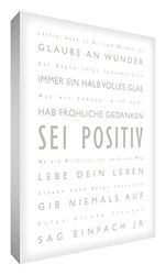 Little Helper BP2436-19RG Feel Good Art - Lienzo decorativo (91 x 60 cm, tipografía), color gris y blanco