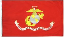 Annin Flagmakers Modello 439005 US Marine Corps Bandiera Militare Nylon SolarGuard NYL-Glo, 0,9 x 1,5 m, Rosso/Giallo