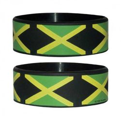 Flaggor – jamaicansk flagga – silikonarmband för samlare – armband – bredd: 24 mm, diameter: 65 mm, tjocklek: 1 mm