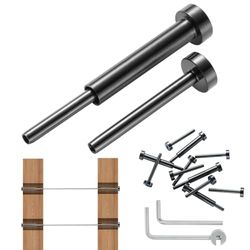 VEVOR Kit di ringhiere per cavi invisibili 30 pezzi, ricevitore invisibile da 1/8" in acciaio inox T316 per ringhiera per cavi, tenditore a pressare da 1/8" per palo in legno/metallo nero