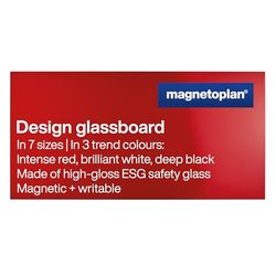 Magnetoplan 13409006 di design vetro Boards, Magnetica, 2000 X 1000 mm Rosso Intenso