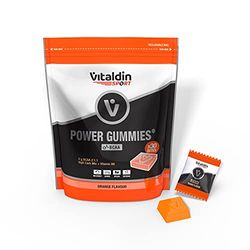 VITALDIN SPORT Power Gummies BCAA – Protezione e recupero muscolare – 2 gr di Aminoacidi BCAA ratio 2:1:1 per serving + Vitamina B6 – 30 Caramelle Gommose – Bites gusto Arancia – Vegano