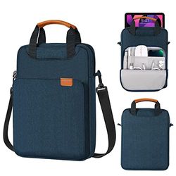 MoKo 9-11 Tablet Shoulder Sleeve Bag,Fits New 11-inch iPad Pro/Air M4/M2 2024,iPad 9/8th 10.2,iPad Air 5/4th 10.9,iPad 10th 10.9,Tab S8/S9 11,Polyester Bag with Concealed Hand Strap, Indigo