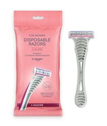 by Amazon 3-Blade Disposable Razors Women Pink 4 1 Pack