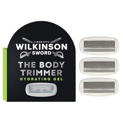 WILKINSON SWORD Hydro Trim & Shave Blades - Pack of 3 Refill Blades, Suitable For Sensitive Skin, 5 Edged Blades With Aloe Gel Pools