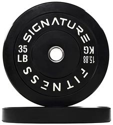 Signature Fitness Discos de peso olímpicos de 2 pulgadas con cubo de acero, 35 libras, par