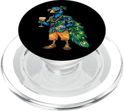 Divertido pavo real pájaro verano vacaciones cómic PopSockets PopGrip para MagSafe