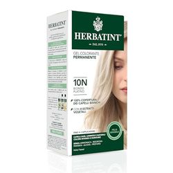 Herbatint Gel Colorante Permanente Capelli 10N Biondo Platino - 150 ml, senza Ammoniaca, Copertura Ottimale Capelli Bianchi, Dermatologicamente Testato per Pelli Sensibili, con 8 Estratti Naturali Bio