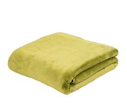 Gözze - Morbida Coperta Premium, Sensazione Cashmere, Microfibra, 180 x 220 cm - Verde Lime