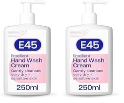 E45 Cream Body Wash 250 ml - Dermatological Emollient Wash Cream - Soap Free Emollient Cream Body Wash for Women & Men - Gentle Shower Cream to Clean & Relieve Dry, Itchy & Irritated Eczema Prone Skin