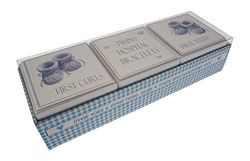 White Cotton Cards Twins First Curl/Armband/Tand-in Andenken Box Set (blauw Beute)