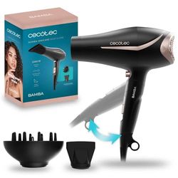 Cecotec Sèche-Cheveux Pliant Bamba IoniCare &Go Glow. Puissance 2200W, Real Ion, fonction Cool Air, Technologie Hair Care, 2 Vitesses, 3 Températures, Buse de Précision et Diffuseur Inclus