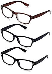The Reading Glasses Company Óculos de leitura preto castanho azul escuro leitores valor pack 3 homens mulheres Rrr77-123 2,00 3 unidades 88 g