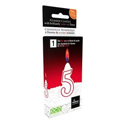 Boxer Gifts Number Shaped Candle 5-RED Flame, One