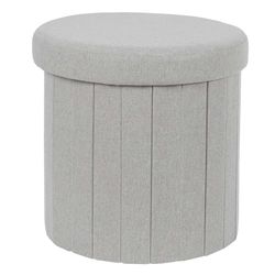 HOME DECO FACTORY, HD0196, Grijs Opvouwbare poef, Pil-model, Mobiel, Zitting, Opvouwbare kist en bank, 38 x 38 x 38 cm, Zithoogte 38 cm, Grijs