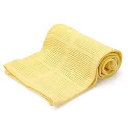 Family Bedding Gele cellulaire deken voor eenpersoonsbed, voor volwassenen, katoen, grote sprei, omkeerbaar, licht, thermozachte, traditionele cellulaire deken (180 x 230 cm)