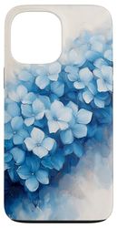 Blu Ortensia Chinoiserie Motivo Floreale Vintage Floreale Custodia per iPhone 13 Pro Max