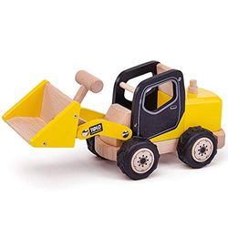 Tidlo T0413 Wooden Front End Loader Construction Vehicles,Multicoloured,14.5x12.5x 33 cm