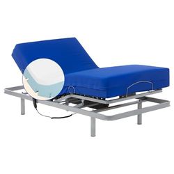 Geriafy - Lit Électrique Renforcé avec Matelas Gériatrique Étanche à Mémoire de Forme | 20 cm d'épaisseur avec 6 cm de Viscoélastique (80x200 cm)