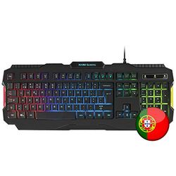 Mars Gaming MRK0PORTU, Teclado Gaming, Iluminación RGB Rainbow, Antighosting, Idioma Portugués