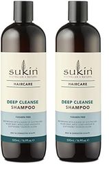 Sukin Deep Cleanse Shampoo, Lemon Scent, 500ML, Pack of 2