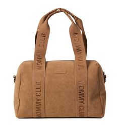Childhome, Mommy Club Signature, babyluiertas, luierkussen voor baby's, inclusief veel opbergruimte, bevestigingen voor kinderwagen, schouderriem, suède materiaal, 22 l, hazelnoot
