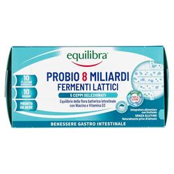Equilibra Integratori Alimentari, Probio 8 Miliardi, Integratore a base di Fermenti Lattici e Vitamine con Niacina e Vitamina D3 per l'Equilibrio della Flora Batterica Intestinale, 10 Flaconi Monodose