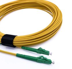 Elfcam® - Cable Fibra Óptica LC/APC a LC/APC Monomodo Simplex 9/125 LSZH, Color Amarillo (5M)