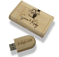 Chiavetta 8-16 gb, InciSo, acero legno USB flash drive con scatola di legno, personalizata