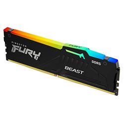 Kingston FURY Beast Black RGB 16GB 6000MT/s DDR5 CL36 DIMM Desktop Gaming Memory Single Module - KF560C36BBEA-16