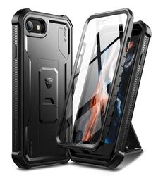 Dexnor Hoesje voor iphone7/8/se, ingebouwde schermbeschermer en standaard, 360, volledige bescherming, militaire kwaliteit, schokbestendig, voor iphone 7/8/se