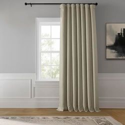 HPD Half Price Drapes Rideau occultant Extra Large en Lin (1 Panneau) 254 x 213 cm, BOCH-LN1857-84-DW, Avoine